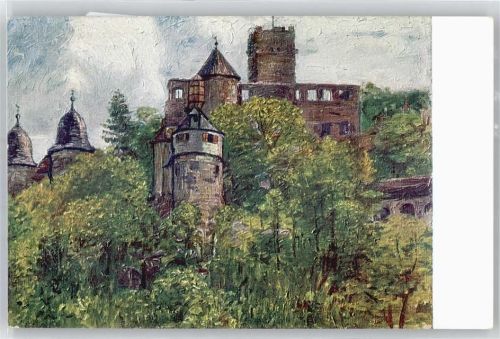 97877 W6980 Wertheim a Main - Die Burg in Wertheim nach dem Gemälde von Richard Hartmann