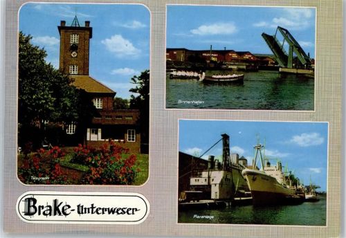 26919 W2880 Brake (Unterweser) - Telegraph, Binnenhafen, Pieranlagen