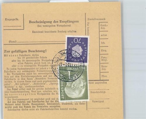 Nienburg Paketschein Erichshagen , (keine Ak-Einteilung)