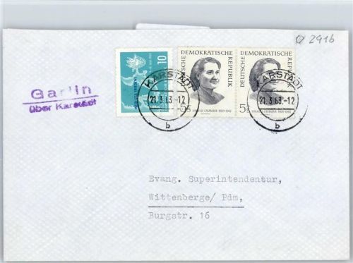 19357 O2919 Karstädt , Prignitz - Landpoststempel Garlin
