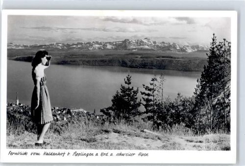 Sipplingen Blick vom Höhengasthof, Pension Haldenhof auf Bodensee und Schweizer Alpen