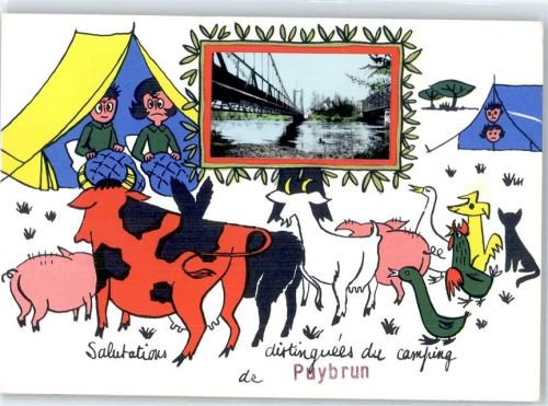 46130 Puybrun - Leporello, Humor, Camping, Brücke