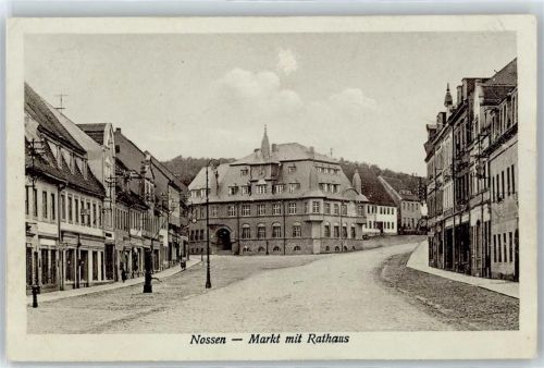 Nossen Bahnpost Leipzig Döblen Dresden Zug 1512, Marktplatz, Rathaus