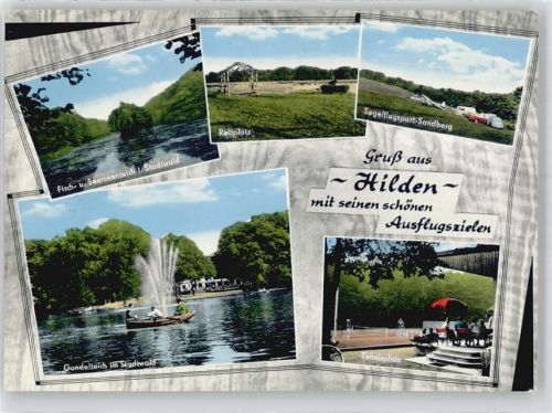 Hilden Gondelteich im Stadtwald, Tennisplatz, Segelflugsport-Sandberg, Reitplatz, Fisch- und Seerosenteich im Stadtwald