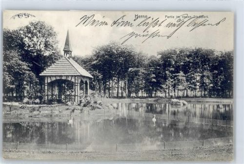 Herne 1910 Partie im neuen Stadtpark