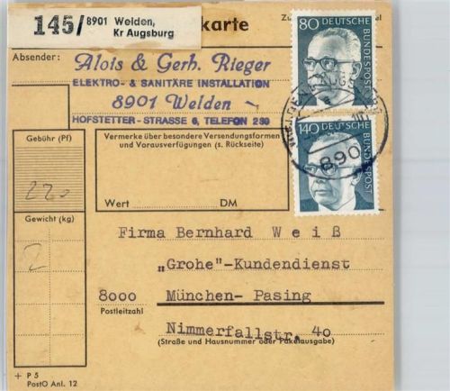 Welden Paketkarte