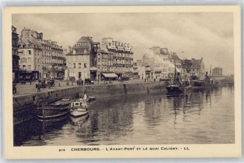 Cherbourg-Octeville Hafen , Texaco Werbung