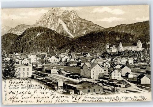 87629 W8958 Füssen - Blick über Füssen zu den Bergen