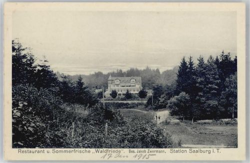 61273 W6393 Saalburg , Taunus, Bahnhof - Restaurant Sommerfrische Waldfriede