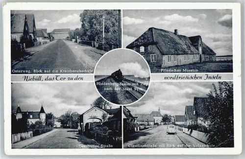 25899 W2260 Niebüll - Kreisberufsschule, Friesisches Museum, Deezbüller Strasse, Claudiusstrasse, Osterwag, Volksschule