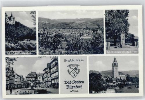 Bad Soden Schloß Rothstein, Kirche, Ortsansicht, Marktplatz, Blick auf Allendorf