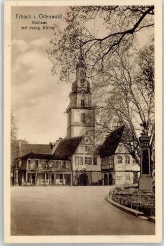 64711 W6120 Erbach , Odenw - Rathaus Ev. Kirche