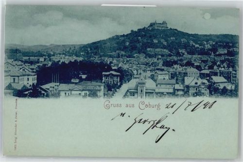 Coburg Blick zur Veste im Mondschein