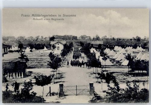 Sissonne Französisches Militärlagerleben Ankunft eines Regiments