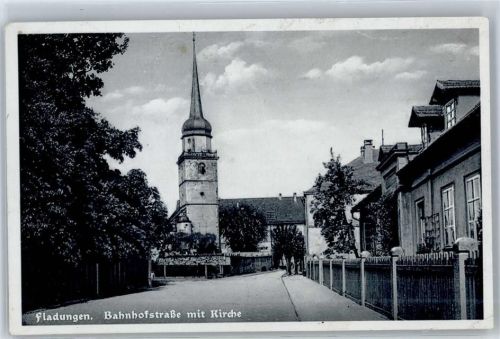 97650 W8741 Fladungen - Bahnhofstrasse Kirche