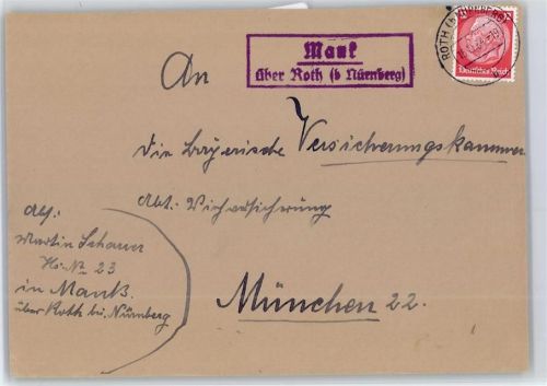 91154 W8542 Roth , Mittelfr - Landpoststempel