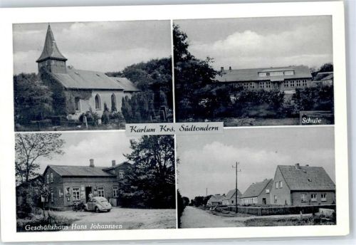 25926 W2265 Karlum - Kirche Schule Geschäftshaus Hauptstrasse