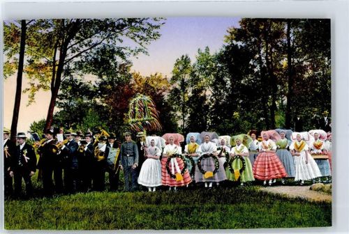 03096 O7502 Burg , Spreewald - Richtfestzug, Einbringen der Krone, Tracht