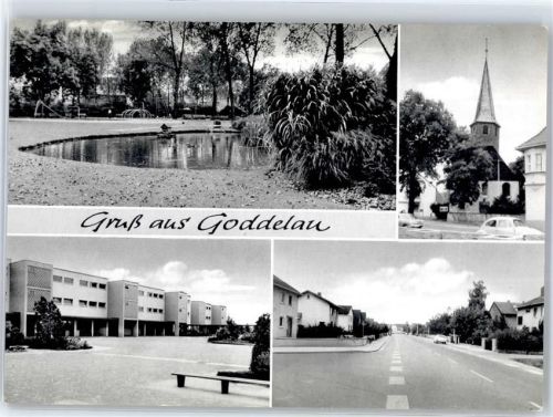 Goddelau Kirche Spielplatz Strassenszene