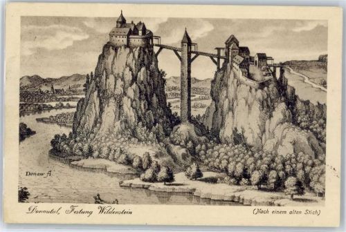 Wildenstein Donautal Festung Nach einem alten Stich