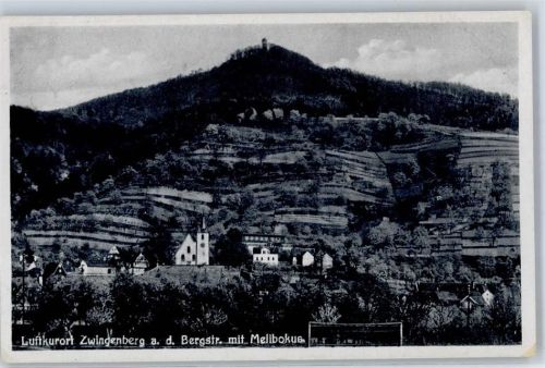 64673 W6144 Zwingenberg , Bergstr - Blick mit Melibokus