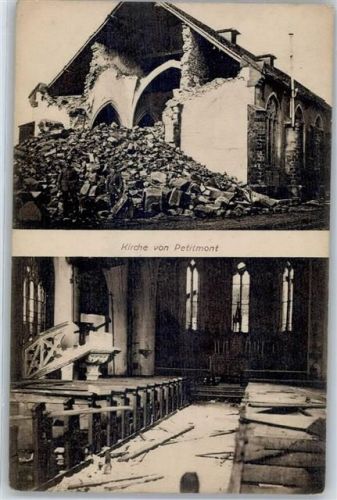Petitmont 1917 zerstörte Kirche