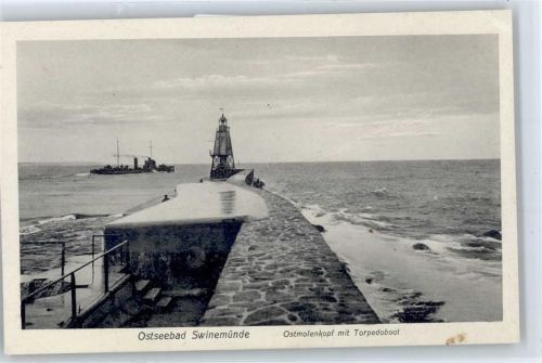 Swinemünde Ostmolenkopf mit Torpedoboot