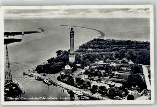 Swinemünde Swinoujscie - Leuchtturm Hafen Fliegeraufnahme