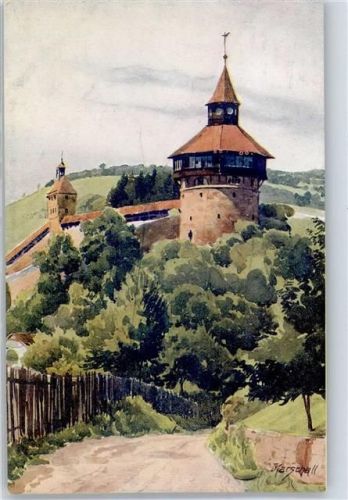 Esslingen Die Burg sign. J. Marschall
