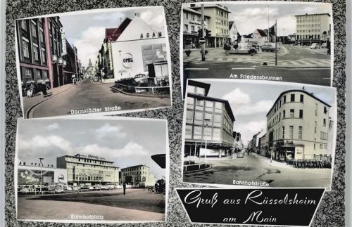 65428 W6090 Rüsselsheim - Bahnhofstraße Bahnhofplatz Darmstädter Straße Friedensbrunnen Fahrrad
