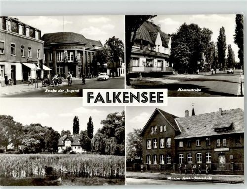 Falkensee Straße der Jugend Hansastraße Maxim Gorki Oberschule Cafe Genossenschaftsbank