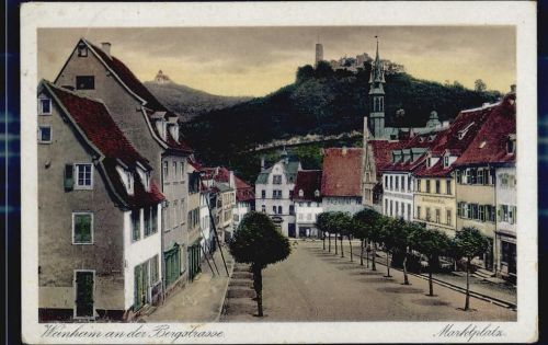 69469 W6940 Weinheim , Bergstr Künstlerkarte Marktplatz