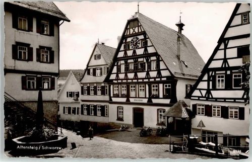 Altensteig Marktplatz Rathaus Brunnen