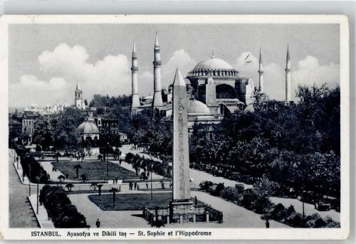 Konstantinopel 1938 Denkmal Moschee St. Sophie et l´ Hippodrom