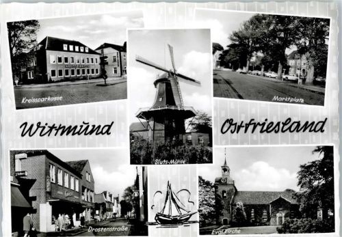 26409 W2944 Wittmund - Kriessparkasse Marktplatz Siuts Mühle Drostenstraße Ev. Kirche