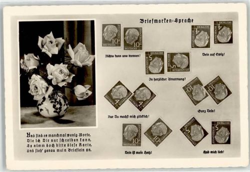 Deutsche Bundespost Nichts kann uns trennen Rose Poesie Briefmarkensprache Foto AK