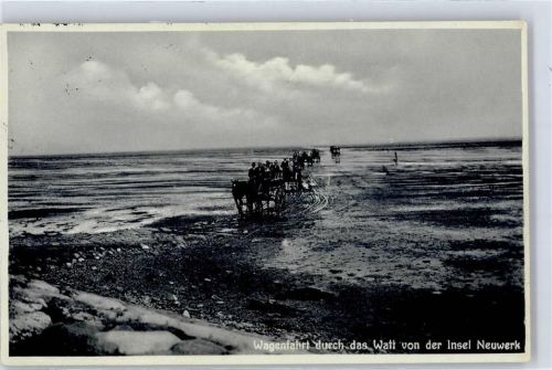 Neuwerk Wagenfahrt durch das Watt von der Insel
