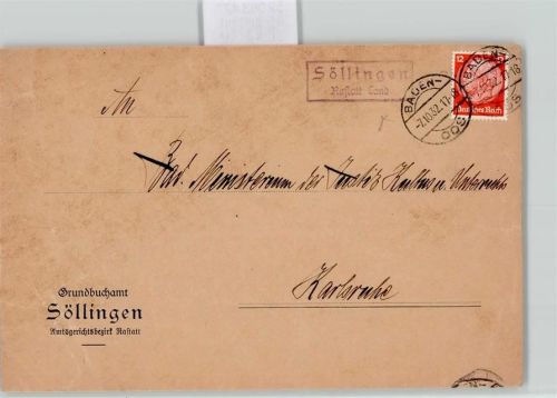 77836 W7587 Söllingen b Baden-Baden - Landpoststempel
