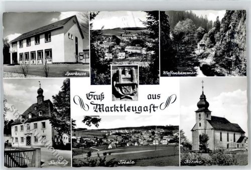 95352 W8654 Marktleugast - Sparkasse Kirche Rathaus