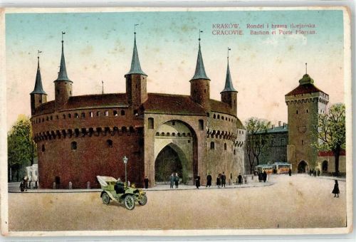 Krakau Bastion Porte Florian Tor Straßenbahn