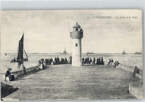 Cherbourg-Octeville Leuchtturm Mole Schiffe
