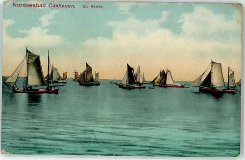 Cuxhaven Reede Segelschiffe 1912