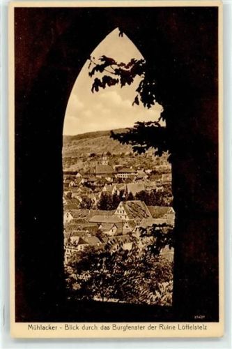 Mühlacker Blick durch das Burgfenster der Ruine Löffelstelz