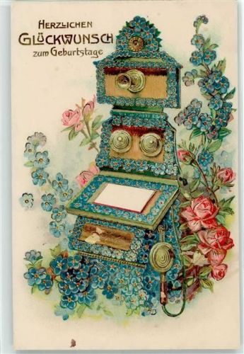 1917 Telefon aus Blumen