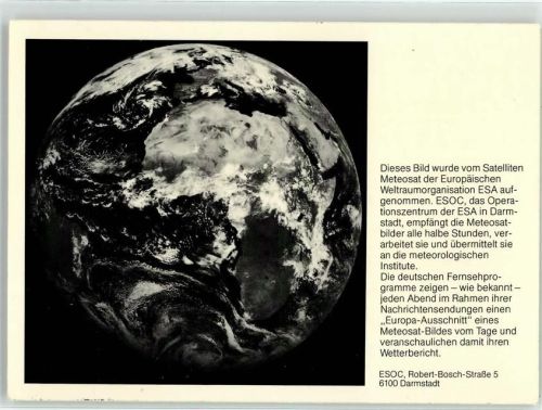 W6100 Darmstadt Satellitenaufnahme ESOC Raumfahrt Foto AK