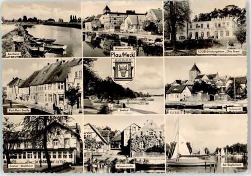 Plau Kanal Wasserstrasse Erholungsheim Otto Brass Seglerheim Gasthaus Seelust Waldheim