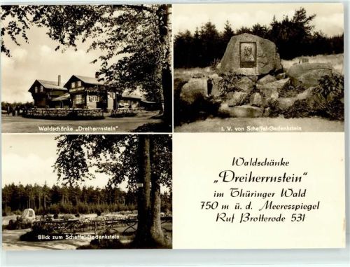 98599 O6083 Brotterode - Gasthaus Dreiherrnstein Scheffel Denkmal