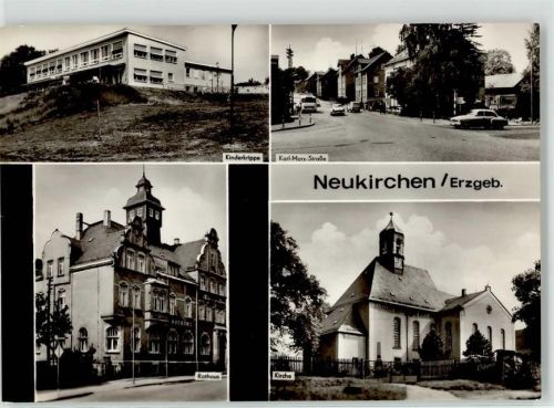 Neukirchen Kinderkrippe Karl Marx Straße Kirche Rathaus Omnibus