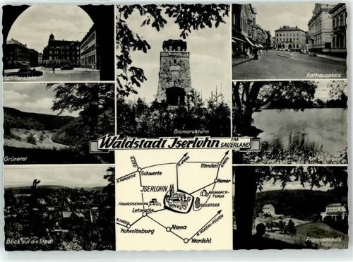 Iserlohn Bismarckturm Rathausplatz Schillerplatz Sellersee Franzosenhohl