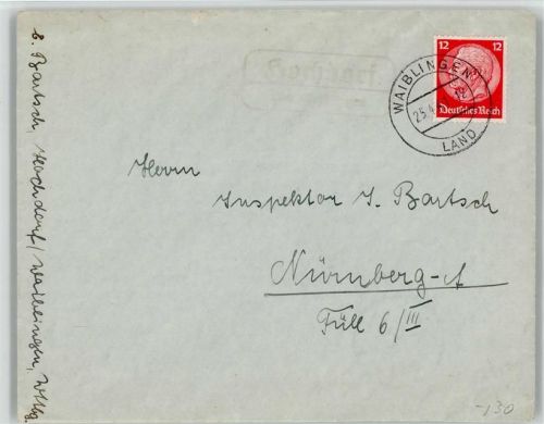 70378 W7000 Hochdorf, Kr Ludwigsburg , Württ KEINE AK Landpoststempel